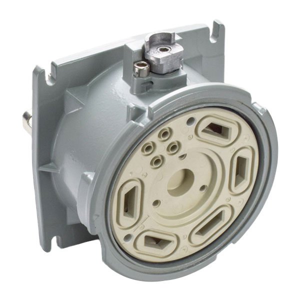 49-44147-48 - PF400 RECEPTACLE METAL GRAY SIZE C IP 66/67 3P+N+G 400A 347/600 VAC +4 AUX LESS COVER